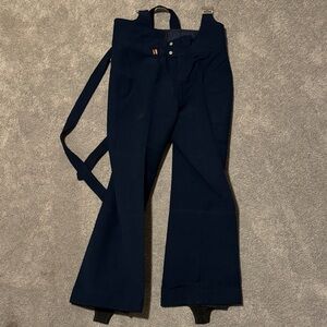 Vintage Robbe Navy Ski Snow Pants with Suspenders